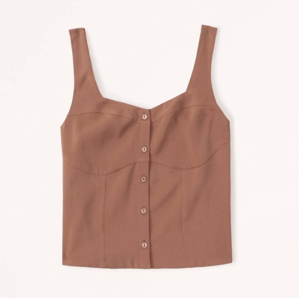 Abercrombie & Fitch Brown Button-Up Top